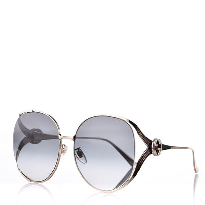 Gucci Metal Round Frame GG0225S Sunglasses Gold 1 of 9