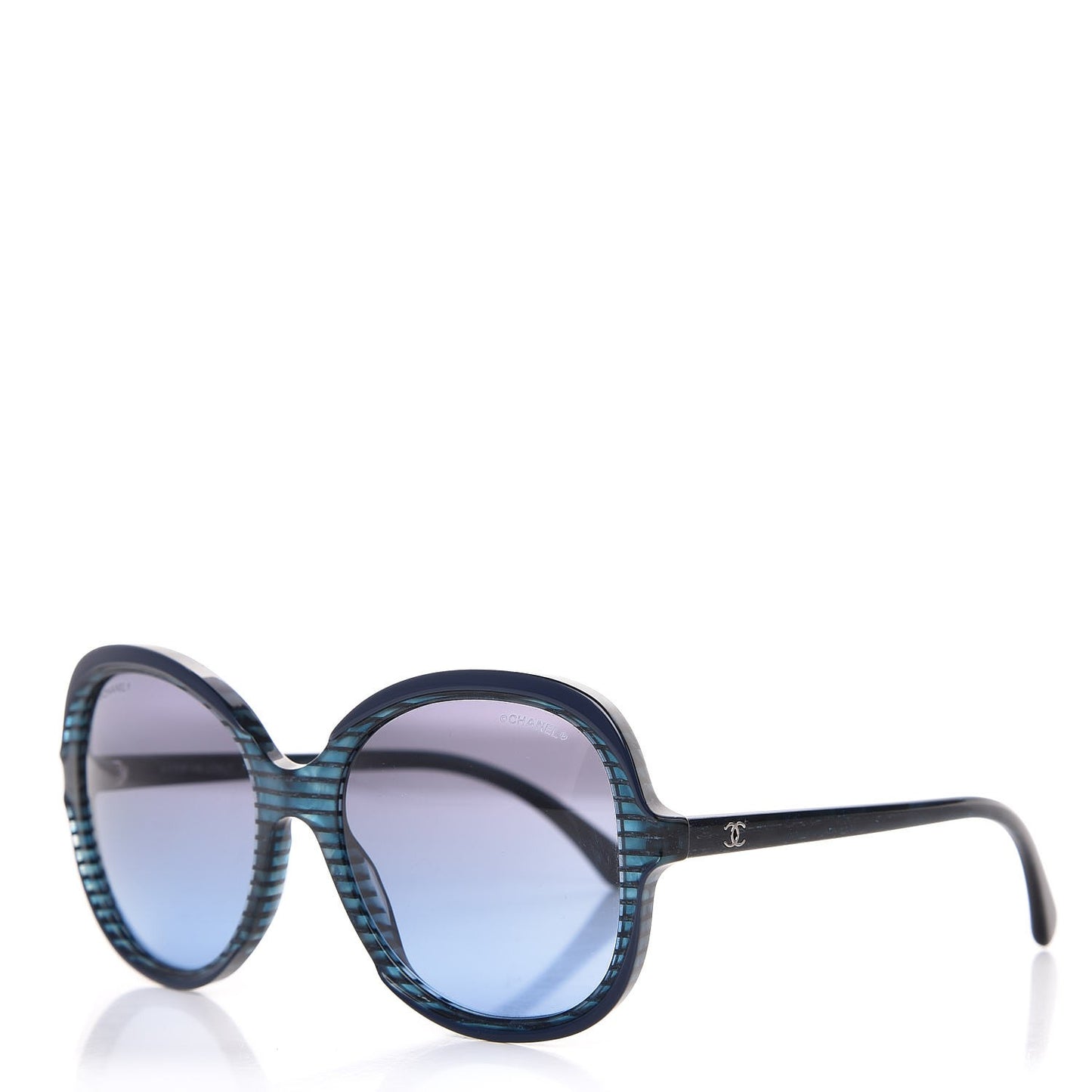 CC Striped Glitter Sunglasses 5320 Blue