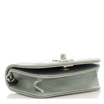 Chanel Metallic Lambskin Crystal Quilted Mini Chain Belt Bag Silver 3 of 11