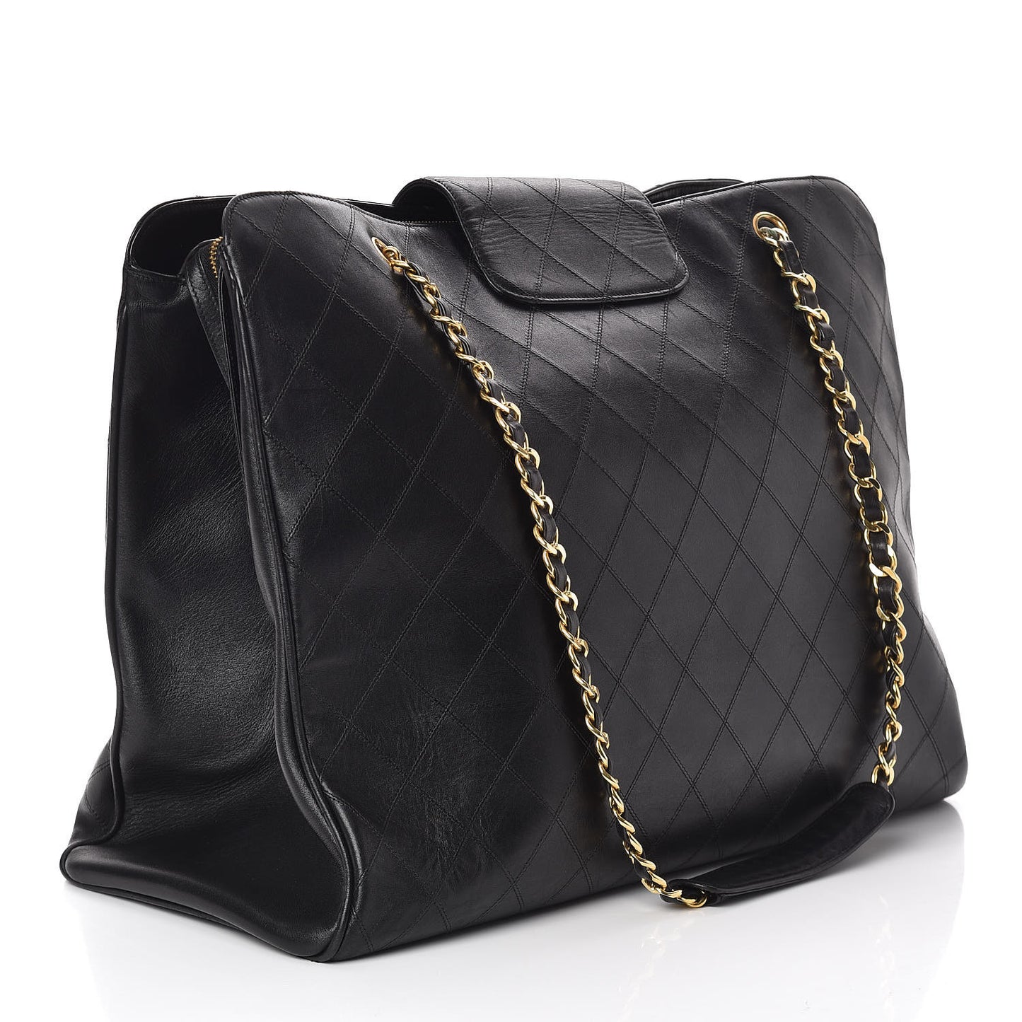 Calfskin Stitched XL Weekender Black
