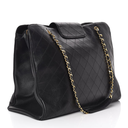 Chanel Calfskin Stitched XL Weekender Black 3 of 12