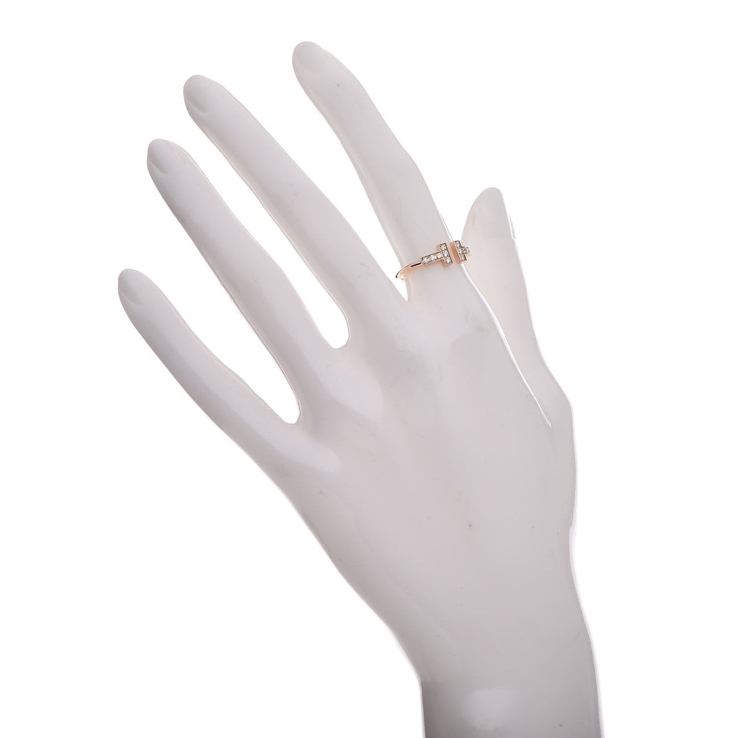 18K Rose Gold Diamond T Wire Ring 49 5