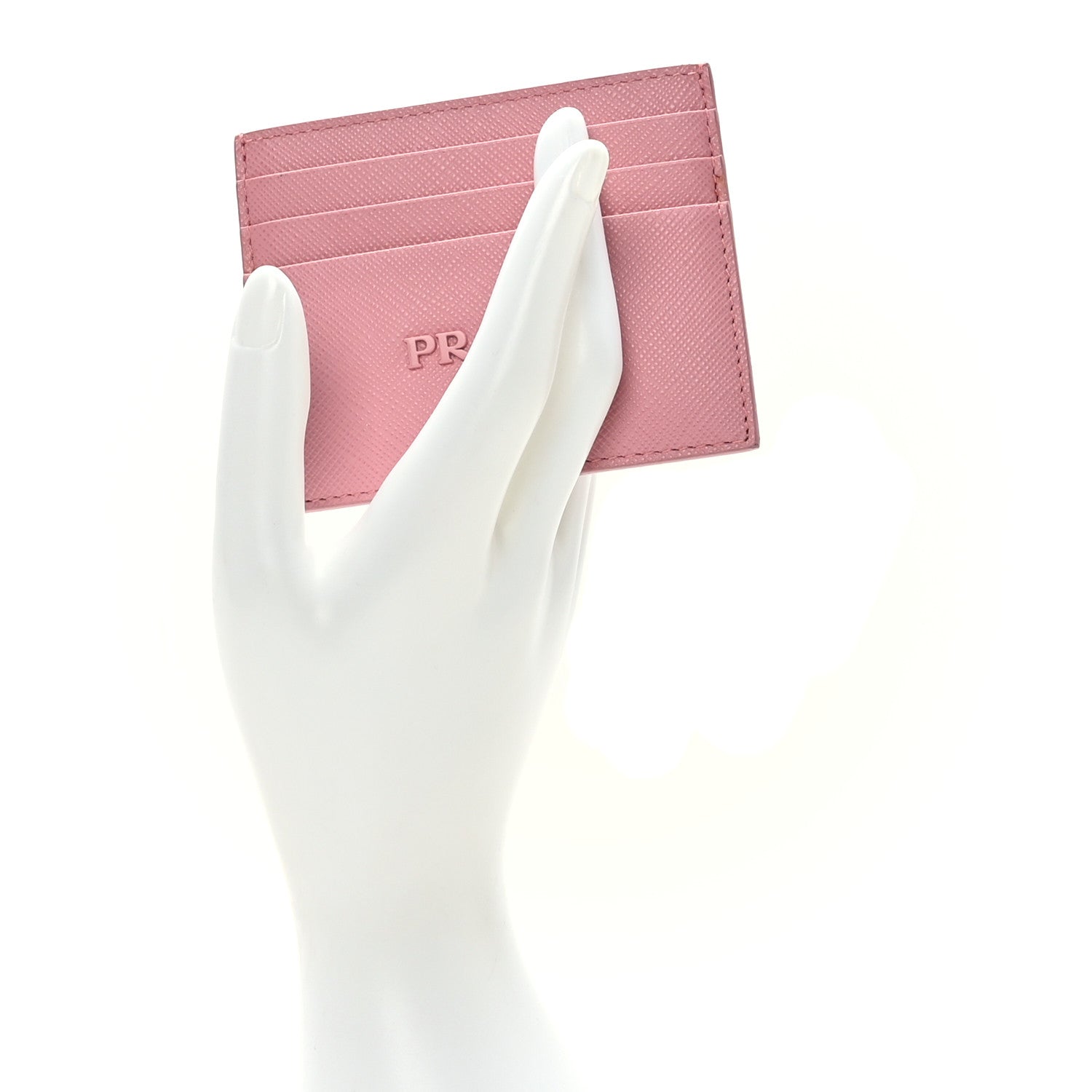 Prada Saffiano Shine Monochrome Card Holder Peonia 2 of 7
