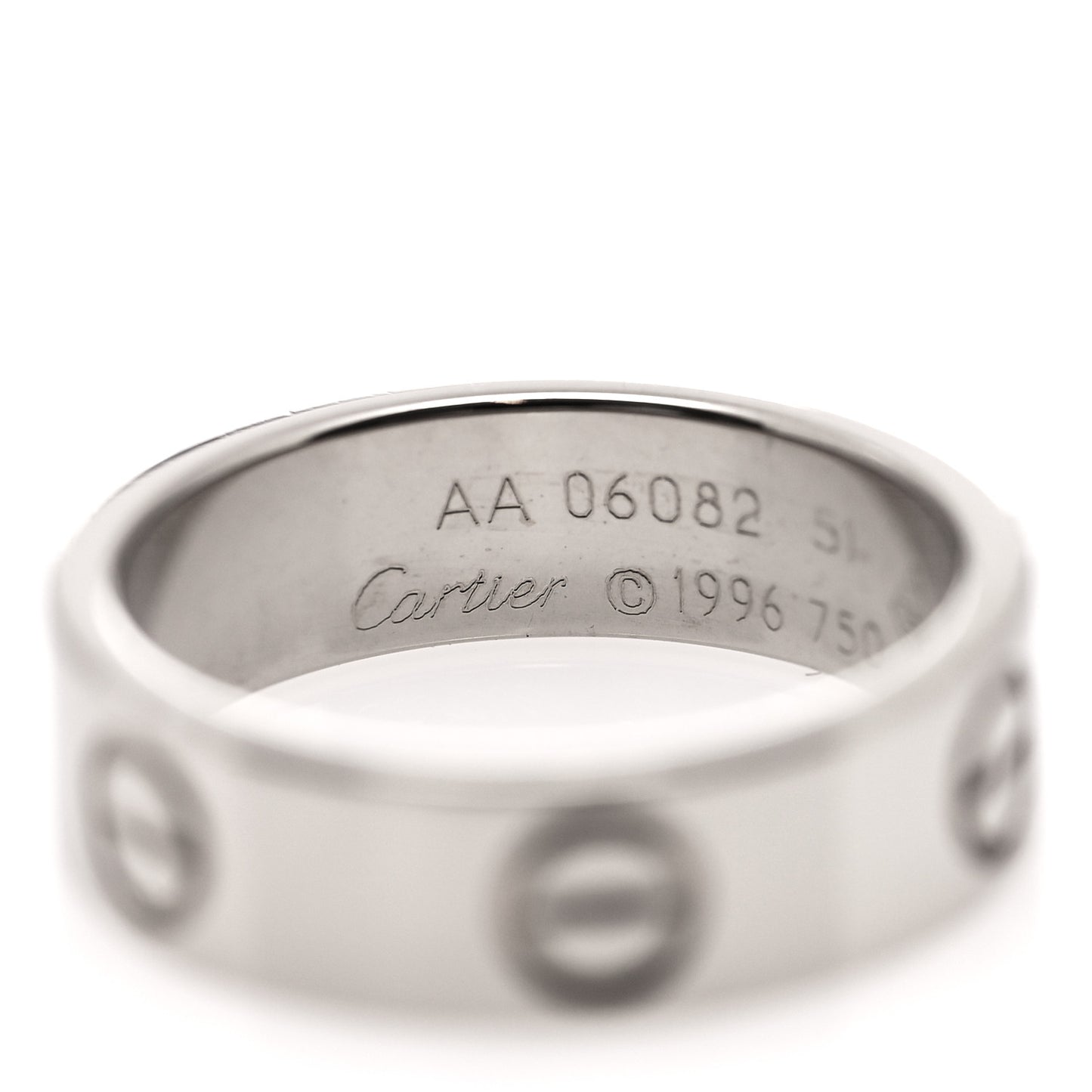 18K White Gold 5.5mm LOVE Ring 51 5.75
