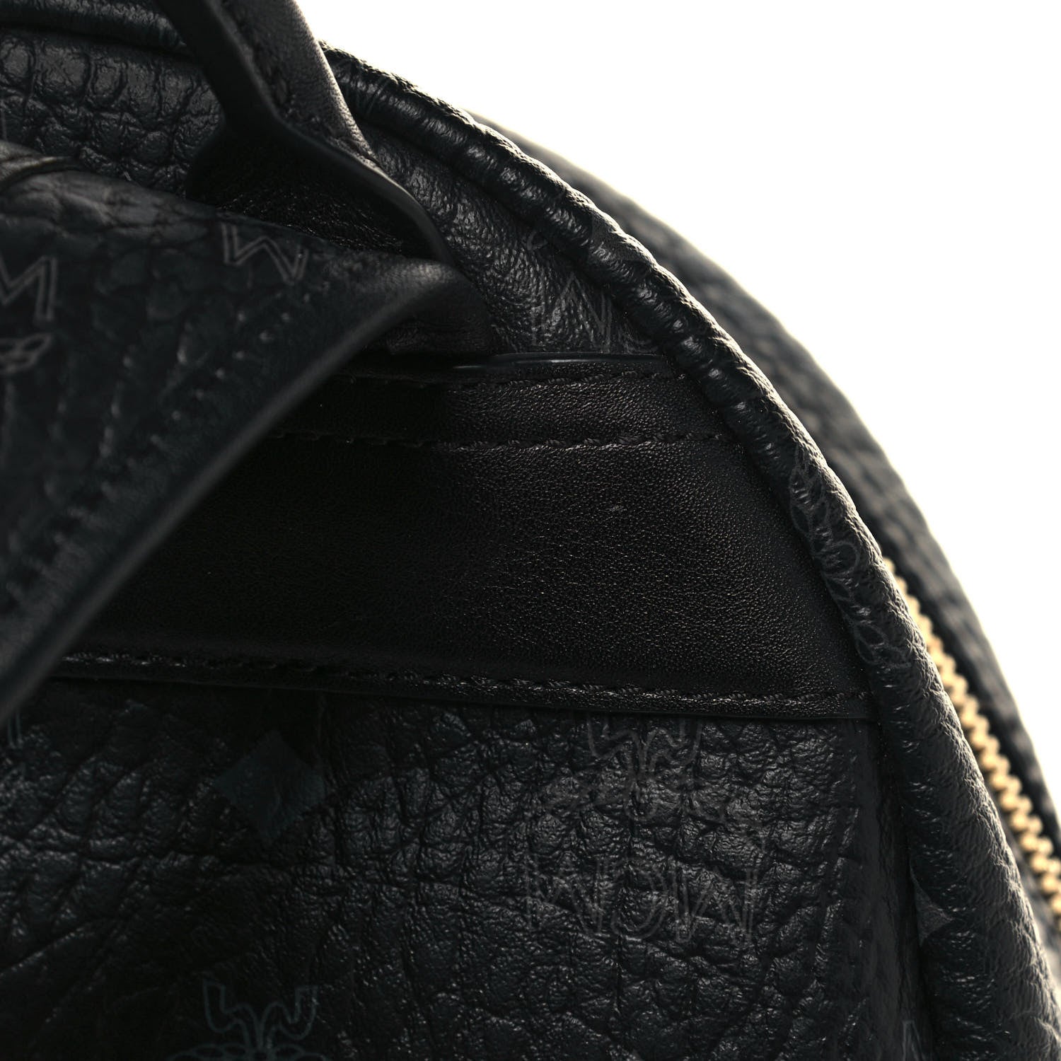 MCM Visetos Studded Small Studded Logo Stripe Backpack Black 8 of 14