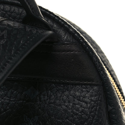 MCM Visetos Studded Small Studded Logo Stripe Backpack Black 8 of 14