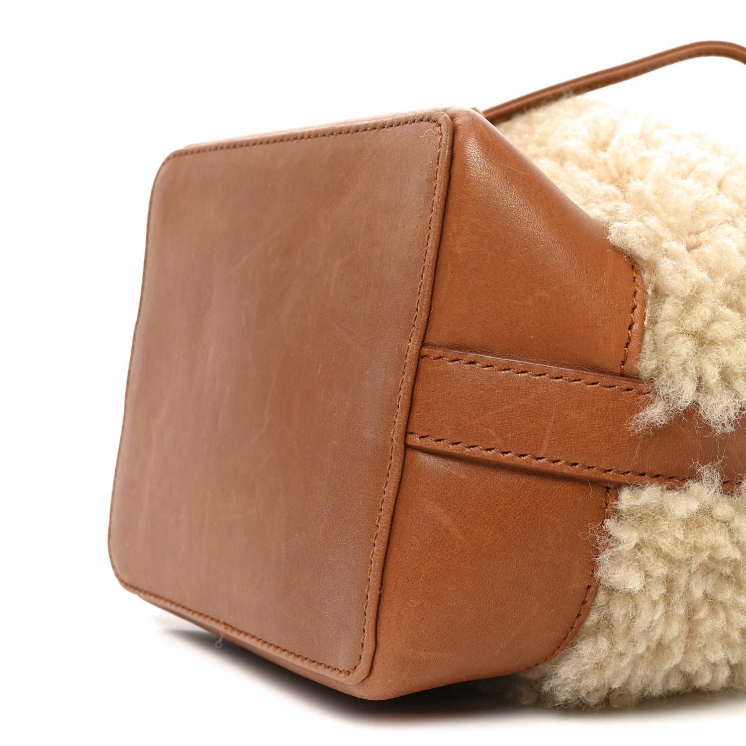 Saint Laurent Shearling Calfskin Small Emmanuelle Bucket Bag Natural Beige Brick 9 of 9