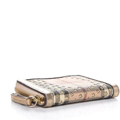 Burberry Haymarket Check Small Zip Wallet Gold 4 of 10