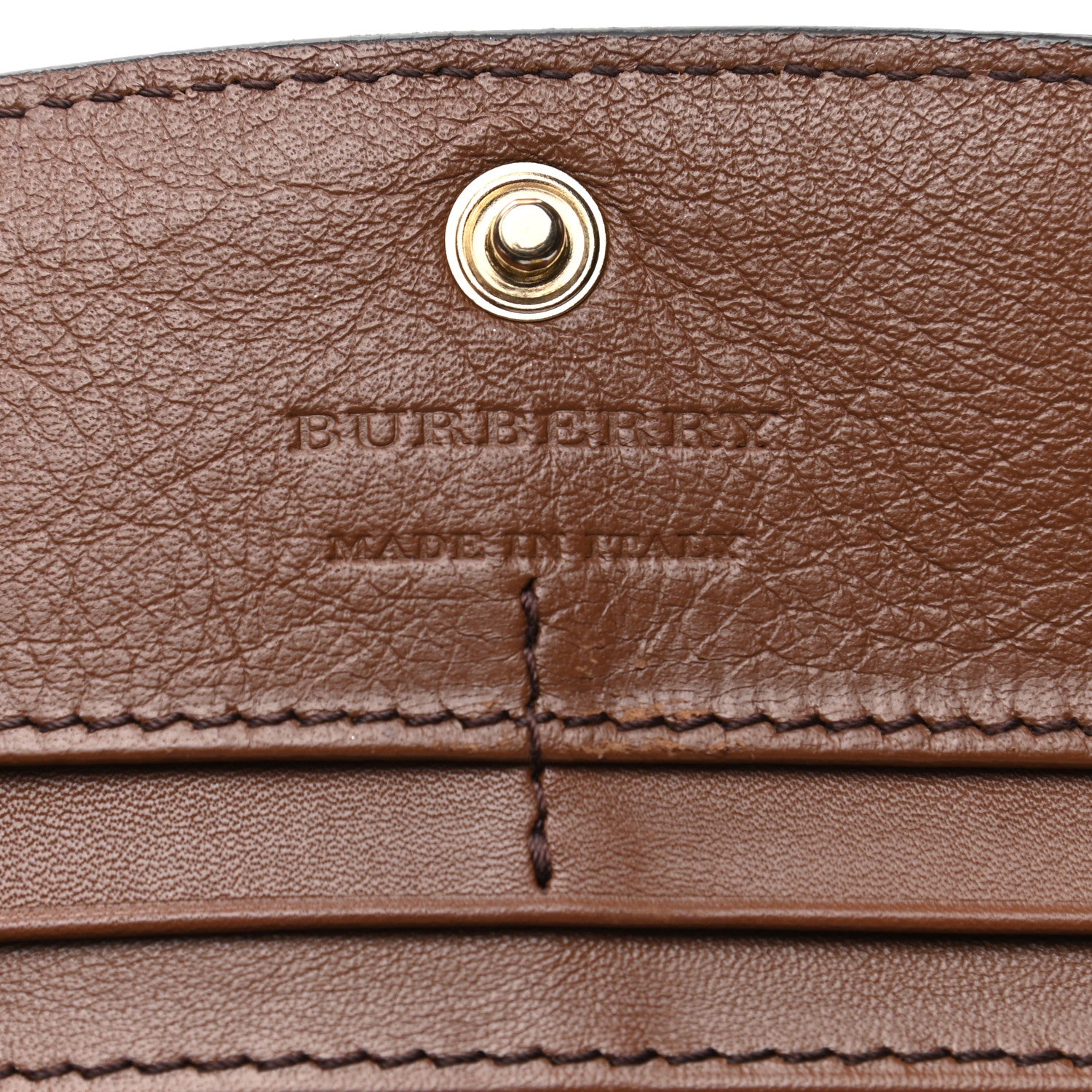 Burberry Grainy Calfskin House Check Continental Wallet Tan 6 of 13
