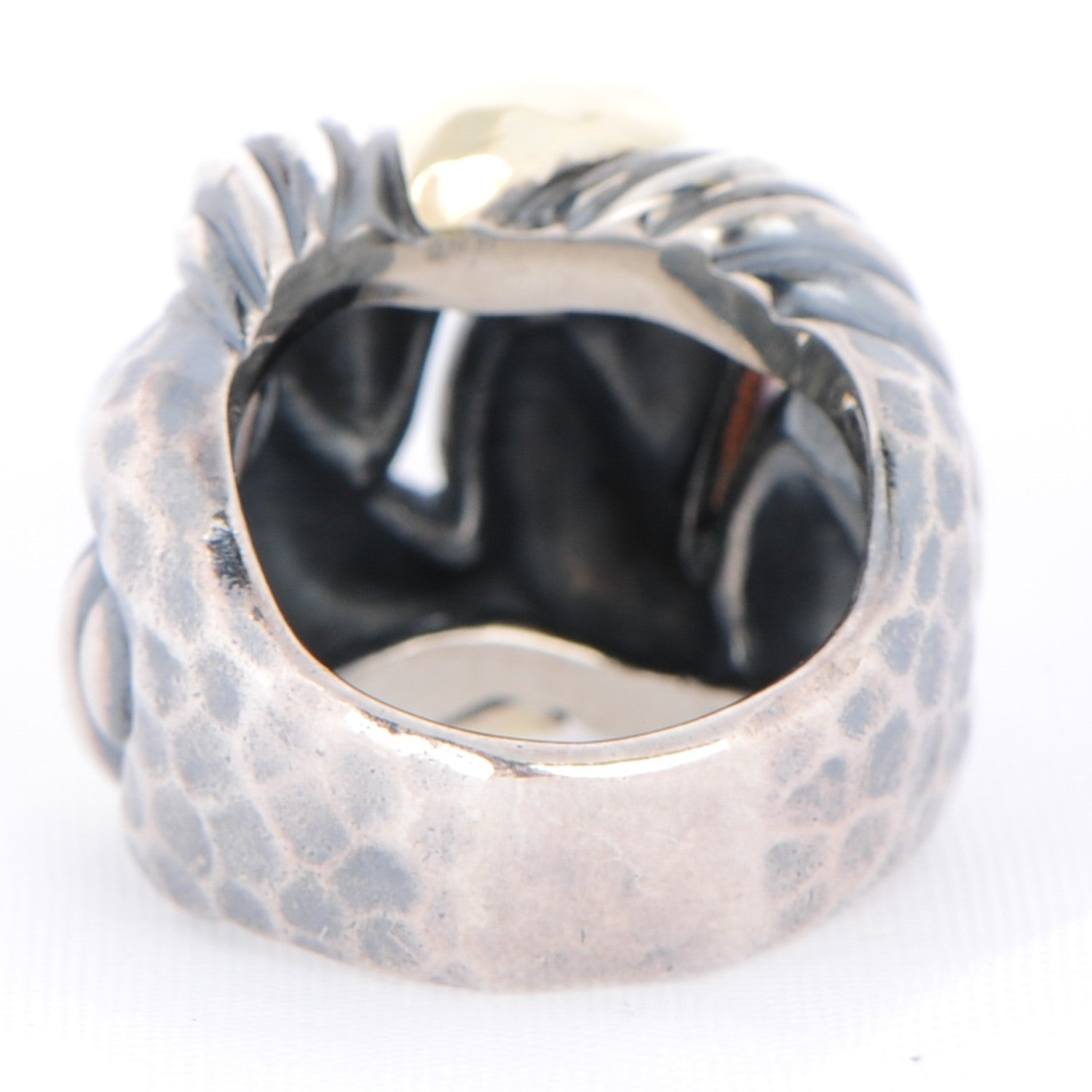 David Yurman Sterling Silver 18K Yellow Gold 20mm Cordelia Ring 49 5 3 of 4
