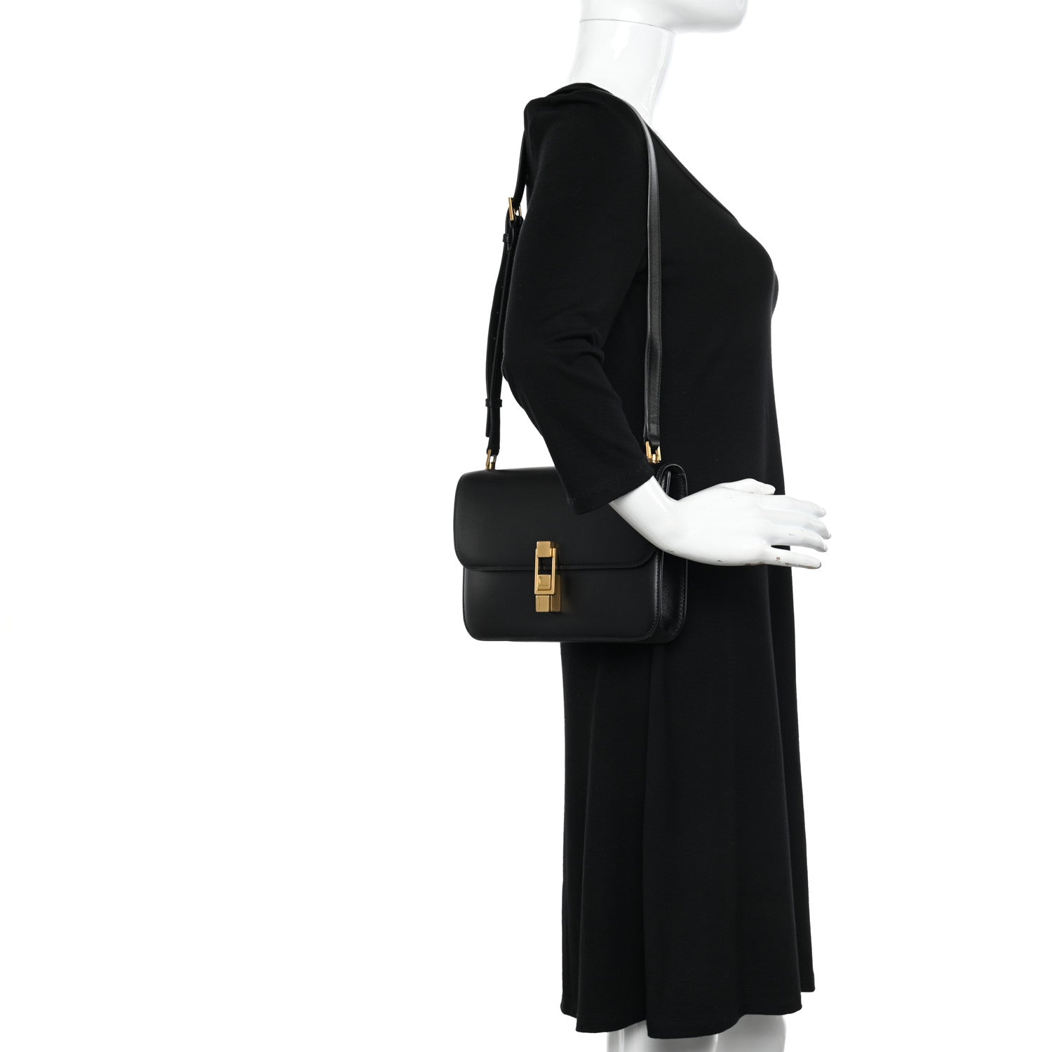 Saint Laurent Smooth Calfskin Le Carre Satchel Black 2 of 10