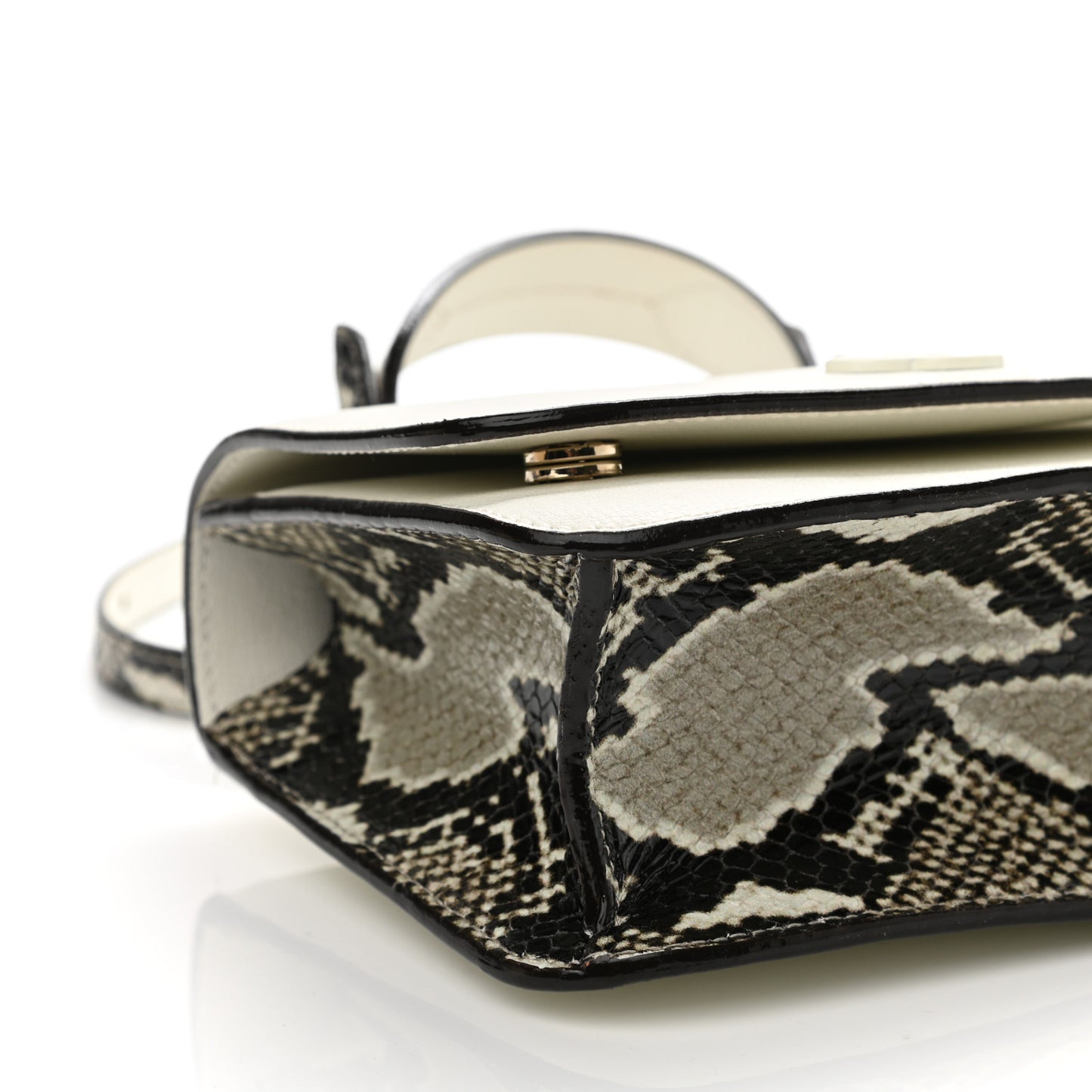 Calfskin Snakeskin Embossed Bag White