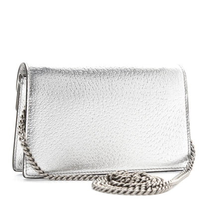 Gucci Metallic Calfskin Super Mini Dionysus Shoulder Bag Silver 3 of 9