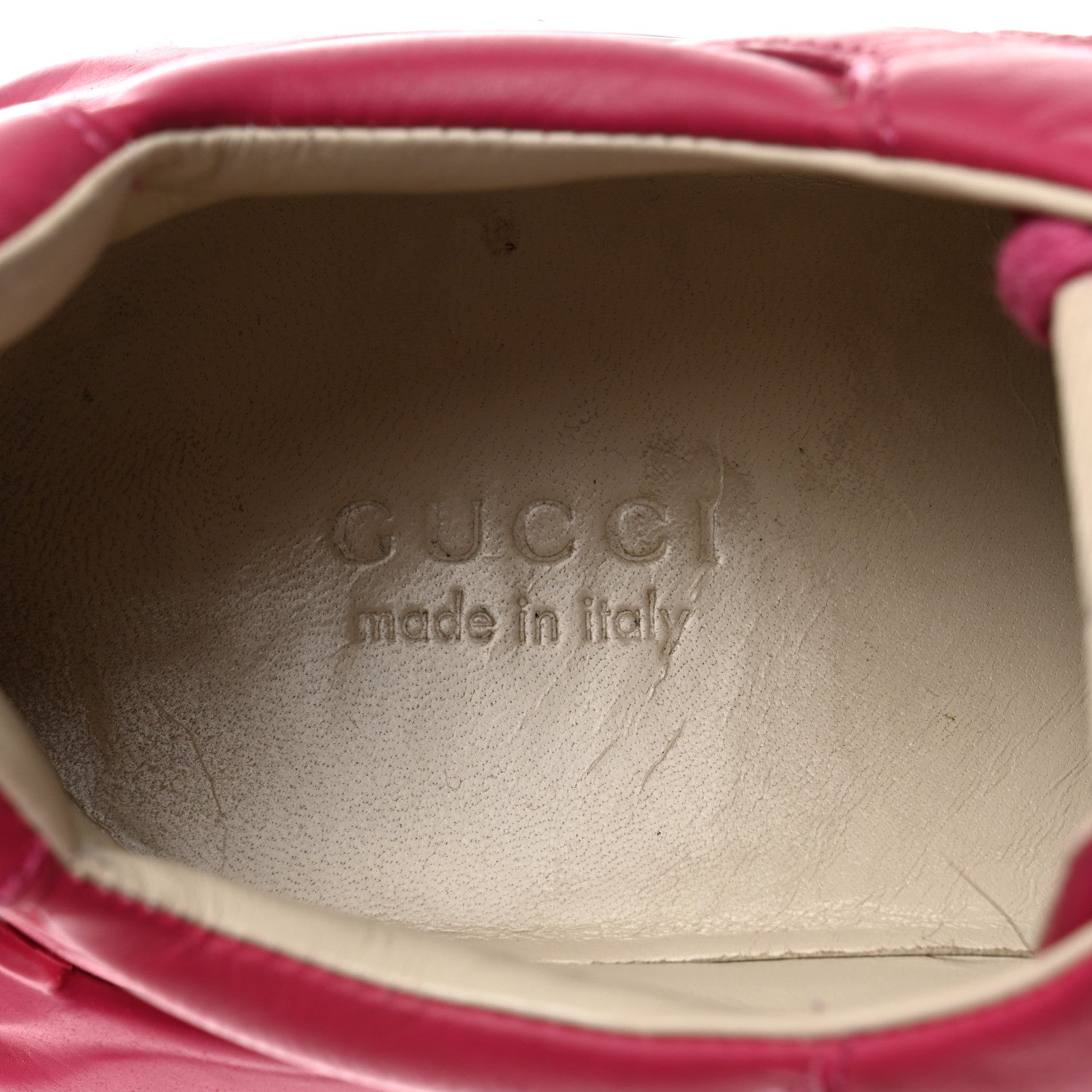 Gucci Calfskin Logo Womens Rhyton Sneakers 38 Box Pink 7 of 10