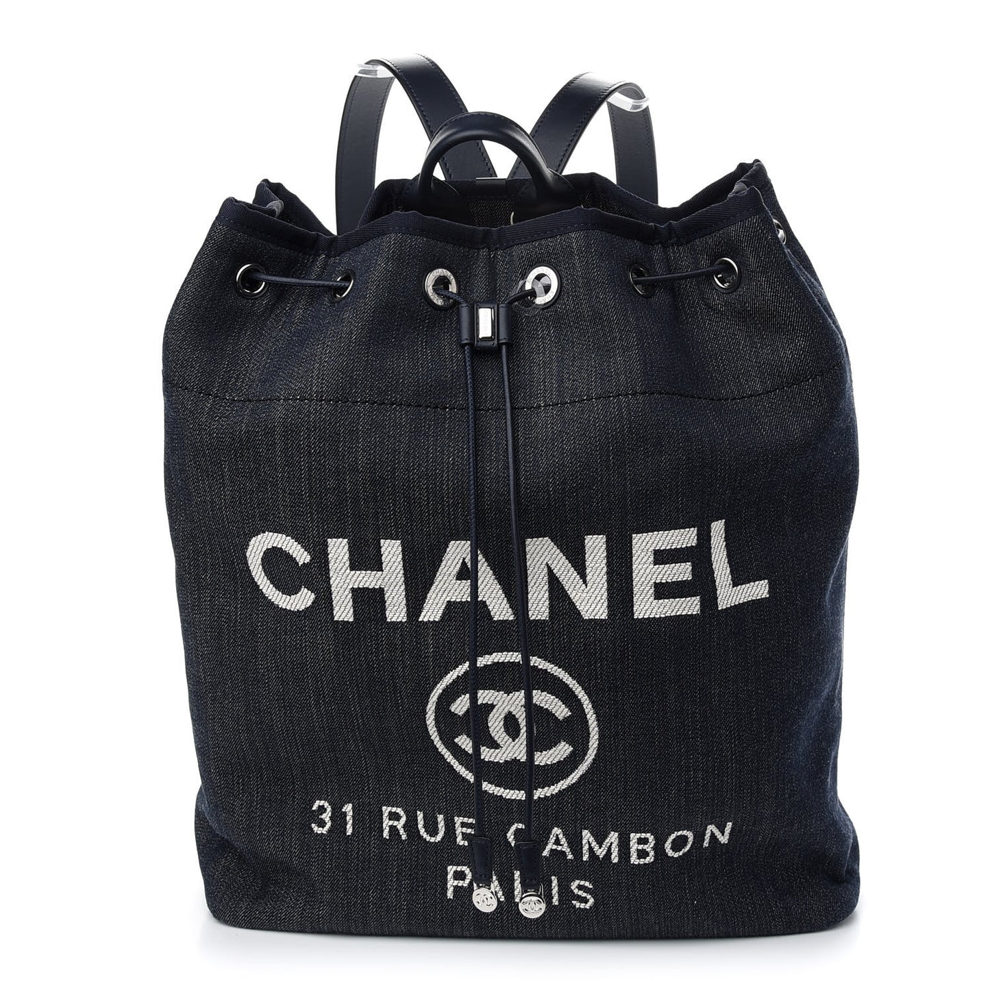 Denim Large Deauville Backpack Dark Blue