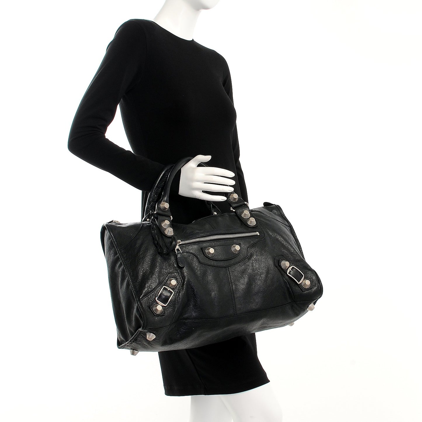 Agneau Giant 21 Silver Hardware Work Black