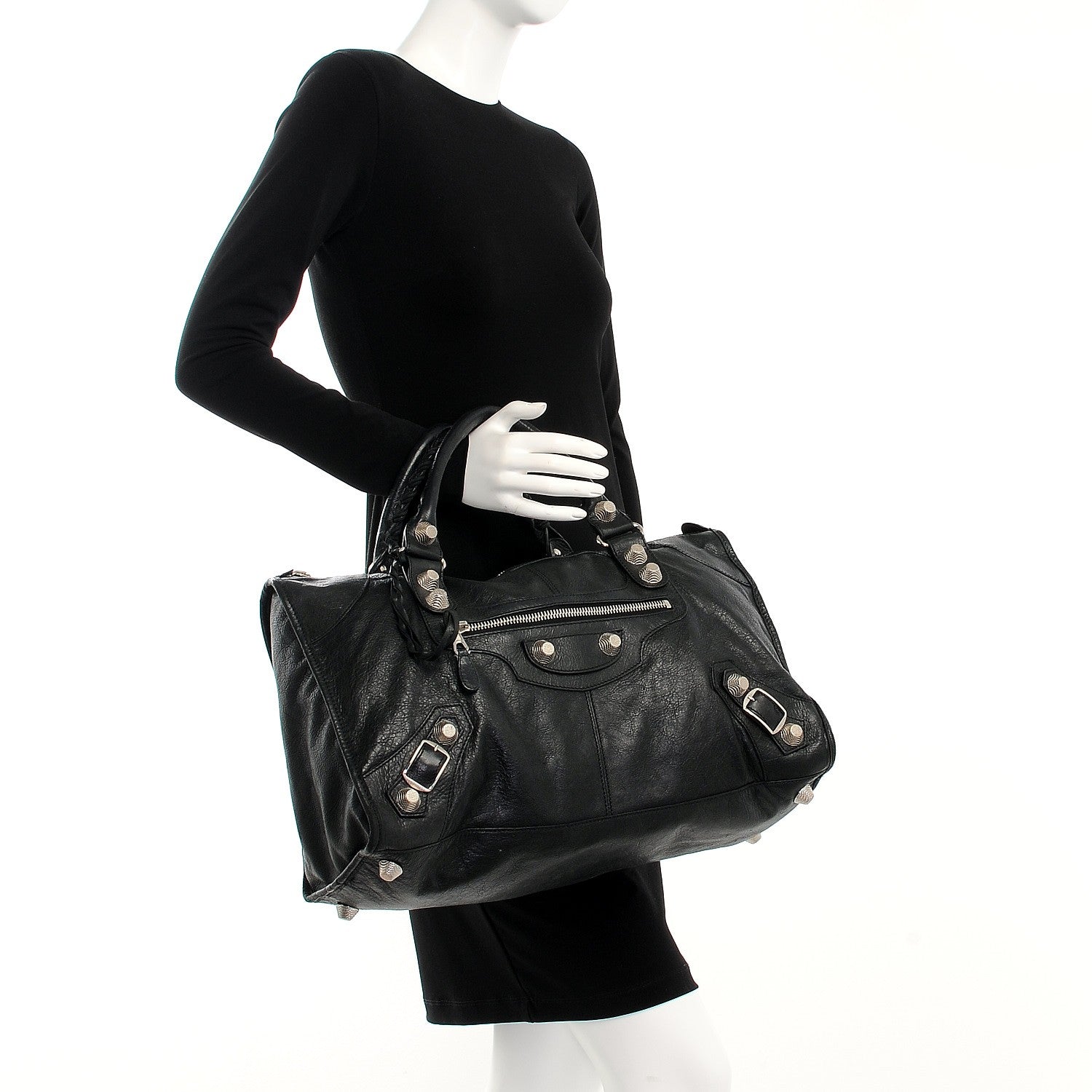 Balenciaga Agneau Giant 21 Silver Hardware Work Black 2 of 7