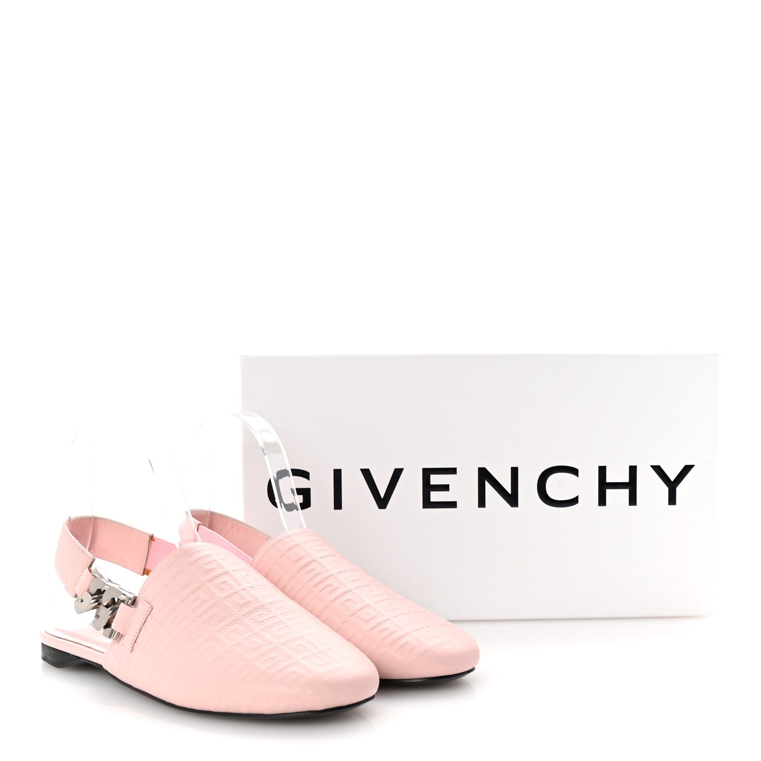 Givenchy Calfskin G Chain Slingback Mules 37.5 Blush Pink 10 of 10