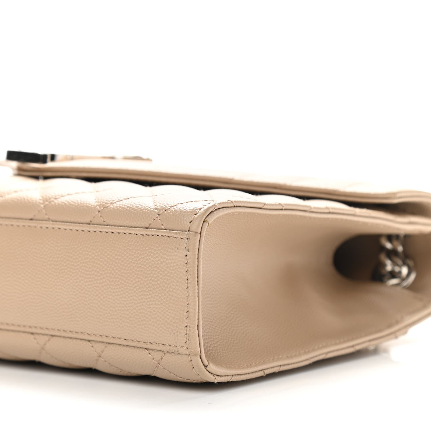 Saint Laurent Grain De Poudre Textured Mixed Matelasse Medium Triquilt Monogram Satchel Nude Powder 9 of 9