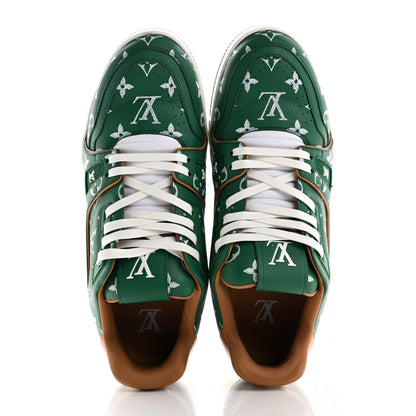 Louis Vuitton Calfskin Monogram Mens LV Trainer Sneakers 8 Green 2 of 10