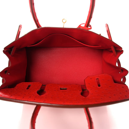 Hermes Ostrich Birkin 30 Rouge Vif 15 of 33