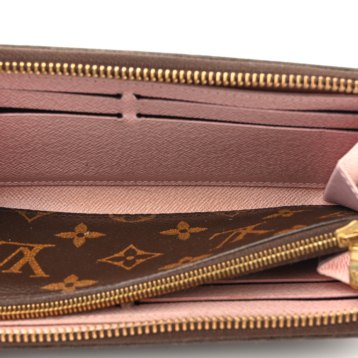 Monogram Clemence Wallet Rose Ballerine