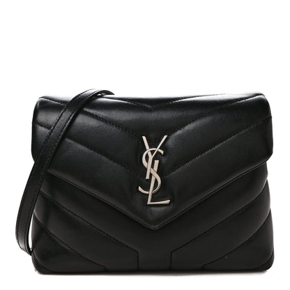 Saint Laurent Calfskin Y Quilted Monogram Toy Loulou Crossbody Bag Black 1 of 9