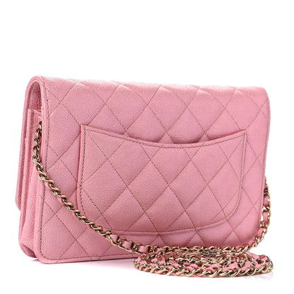 Chanel Iridescent Caviar Quilted Wallet on Chain WOC Pink 4 of 12