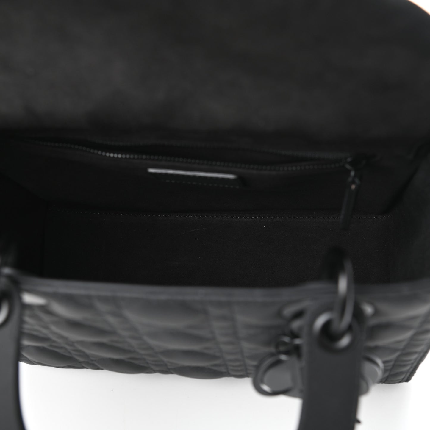 Ultra Matte Calfskin Cannage Medium Lady Dior Black