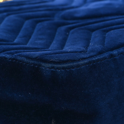 Gucci Velvet Matelasse Medium GG Marmont Shoulder Bag Cobalt Blue 11 of 16