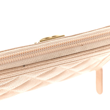 Chanel Caviar Quilted Small Boy Zip Around Wallet Beige 11 of 13