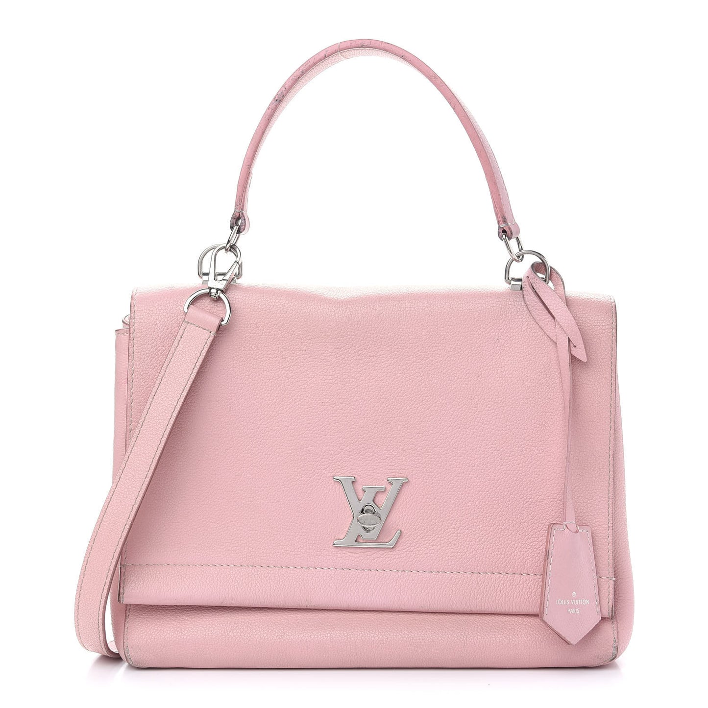 Soft Calfskin Lockme II Top Handle Rose Ballerine