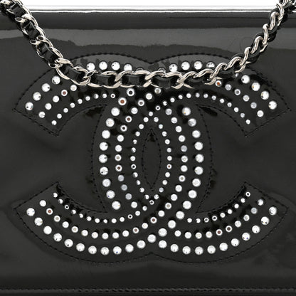 Chanel Patent Strass Wallet On Chain WOC Black 9 of 11
