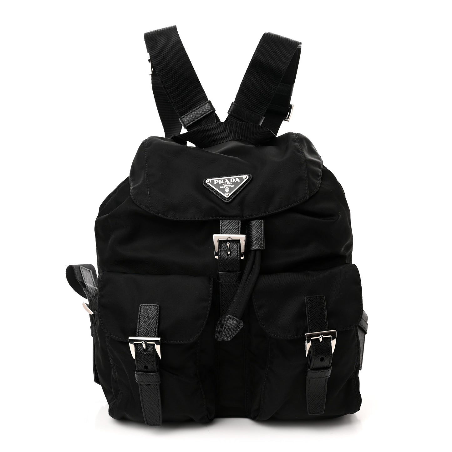 Tessuto Nylon Saffiano Small Backpack Black