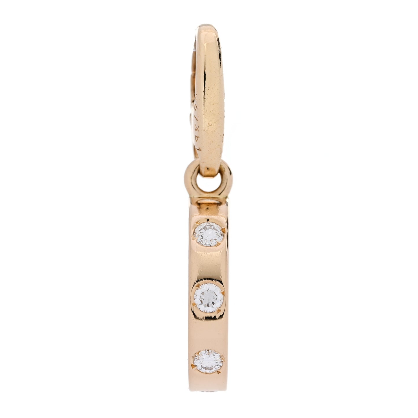 18K Yellow Gold Diamond LOVE Ring Charm