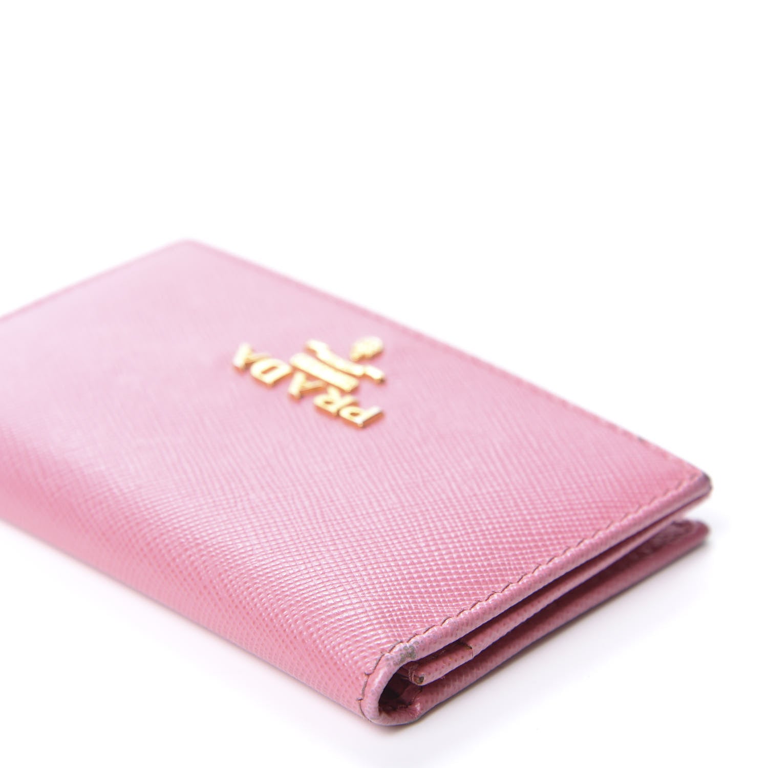 Prada Saffiano Metal Business Card Holder Begonia 9 of 10
