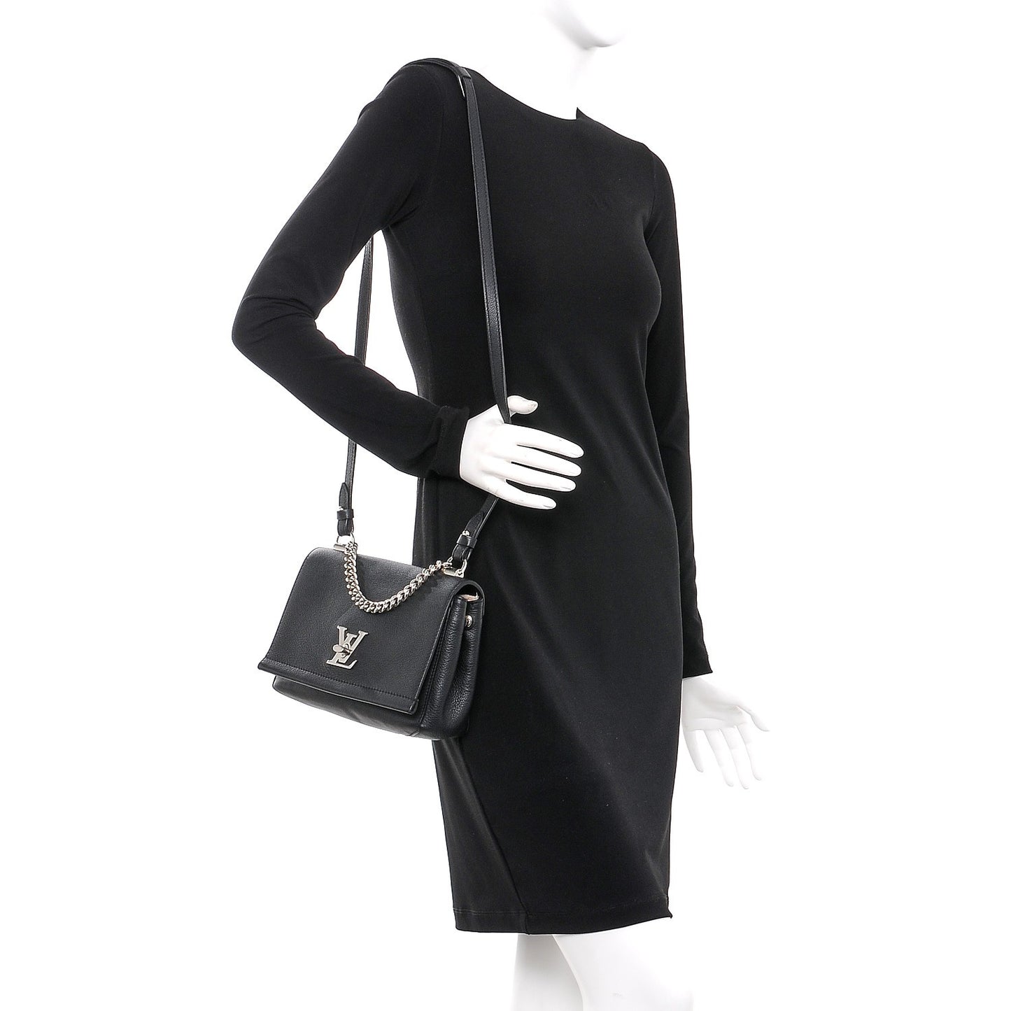 Calfskin Lockme II Chain Bag BB Black