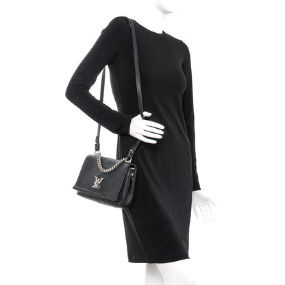 Louis Vuitton Calfskin Lockme II Chain Bag BB Black 2 of 9
