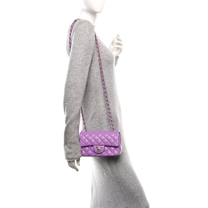 Chanel Lambskin Quilted Mini Rectangular Flap Purple 2 of 12