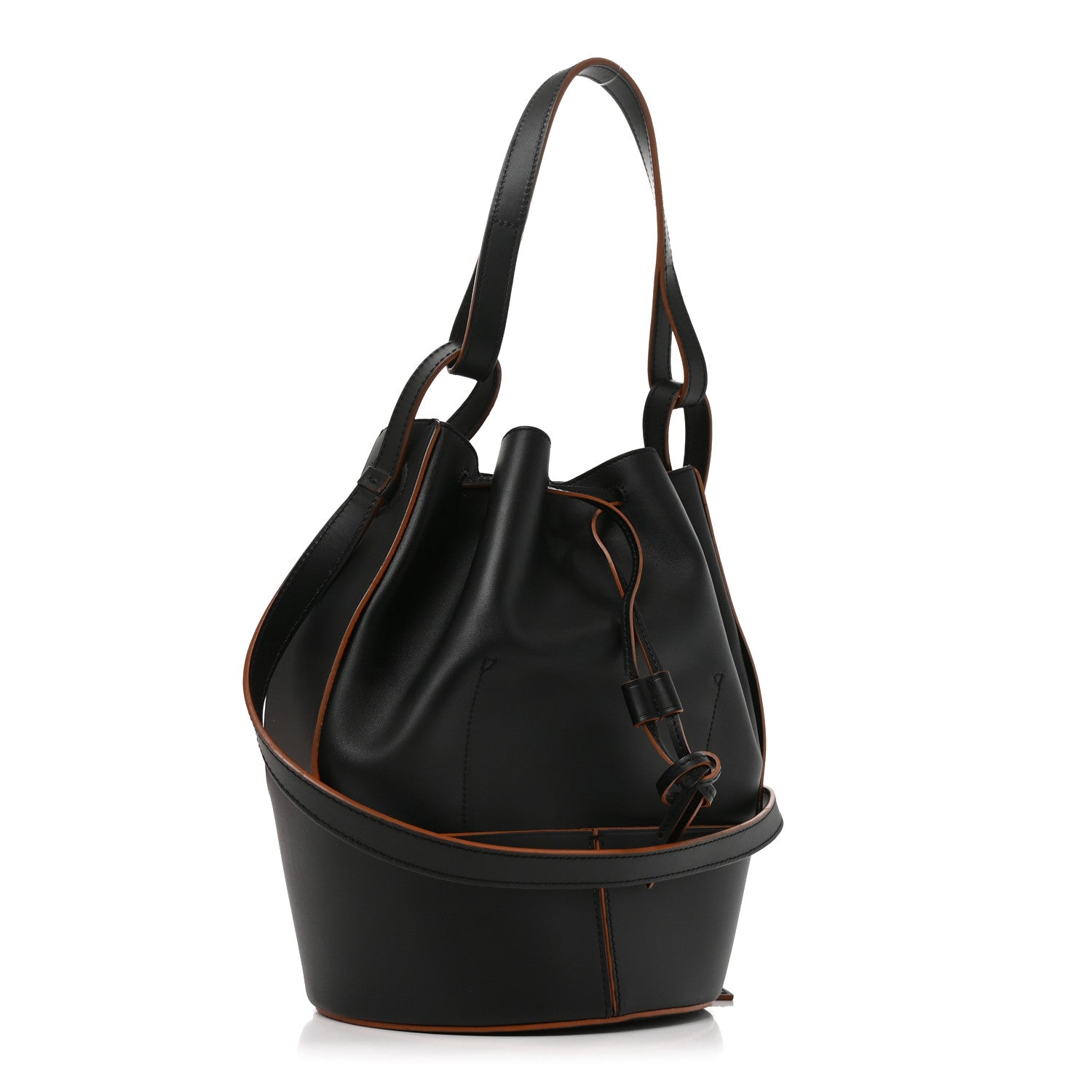 Loewe Calfskin Medium Balloon Bucket Bag Black Tan 3 of 9