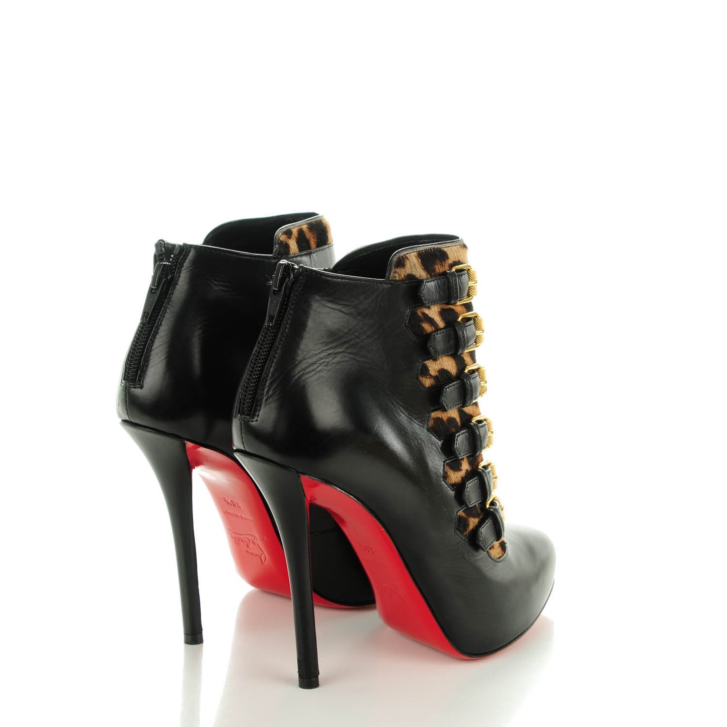 Calfskin Pony Hair Leopard Attroupa 120 Booties 36.5