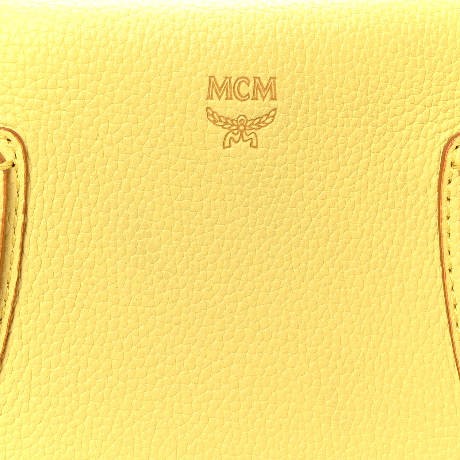 MCM Grained Calfskin Medium Milla Tote Custard Yellow 6 of 9