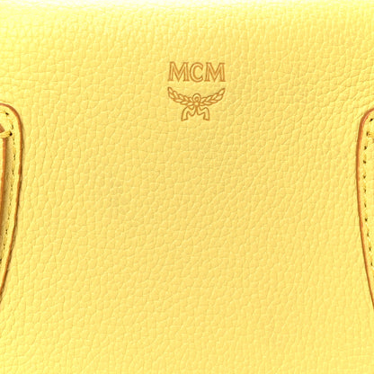 MCM Grained Calfskin Medium Milla Tote Custard Yellow 6 of 9