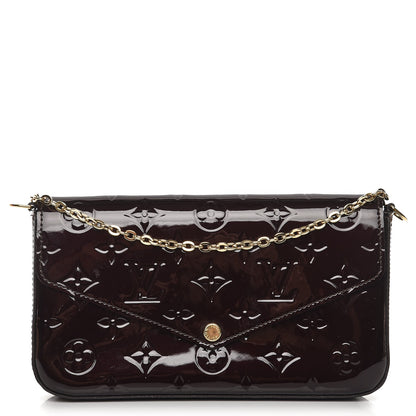 Louis Vuitton Vernis Pochette Felicie Chain Wallet Amarante 1 of 9