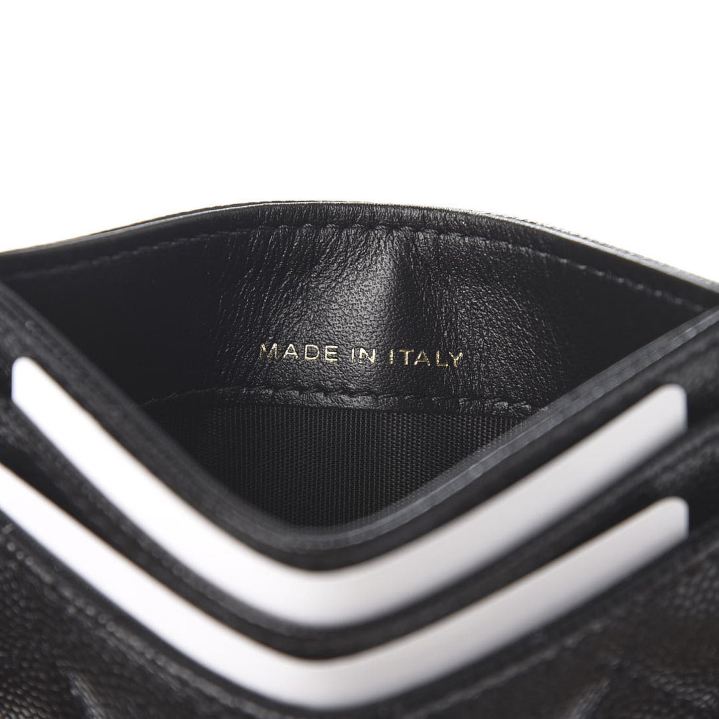 Caviar Quilted French New Wave Card Holder Black