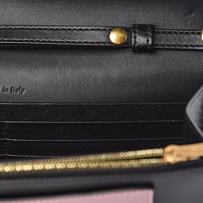 Celine Smooth Calfskin Clutch On A Chain Black Pink 10 of 12