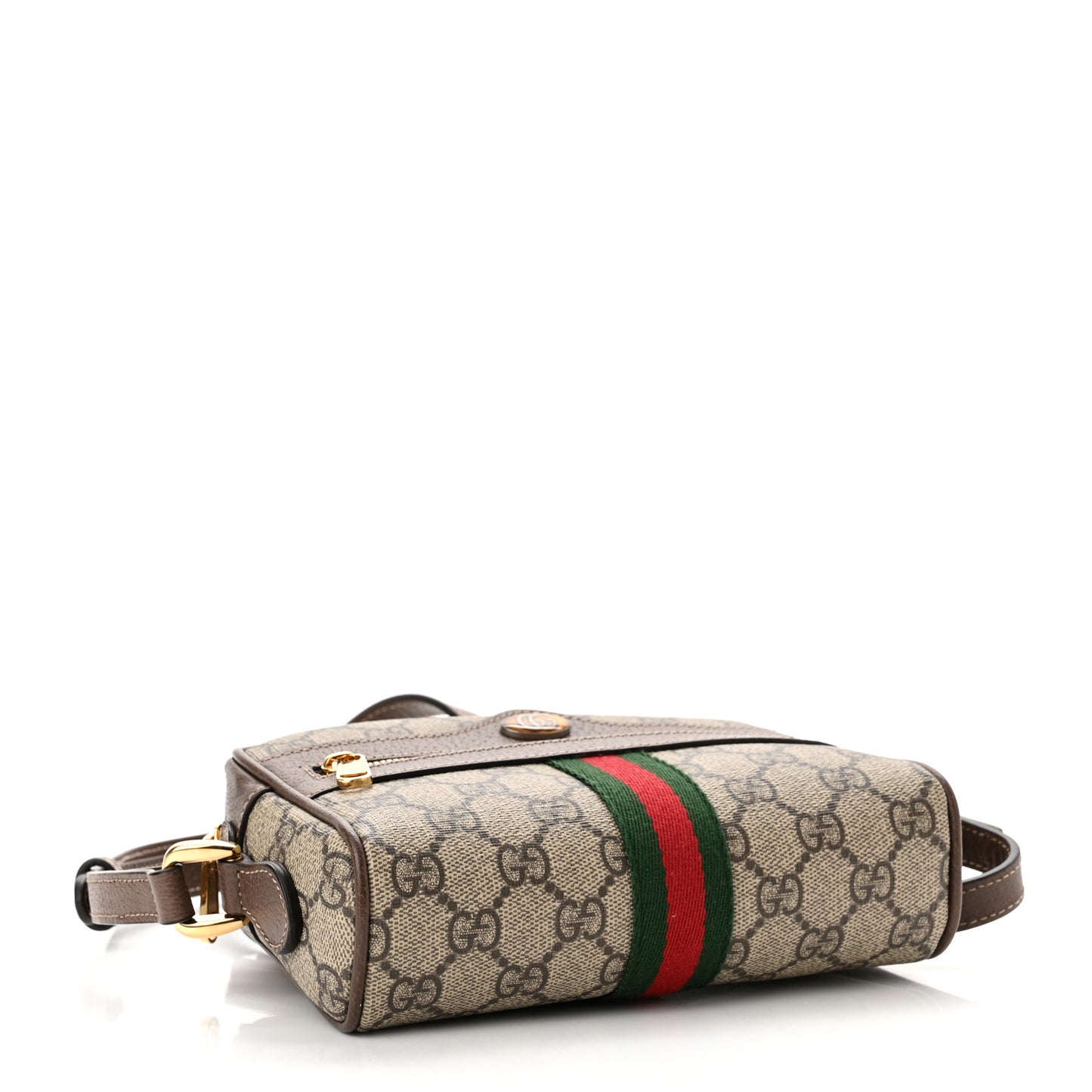 GG Supreme Monogram Web Mini Ophidia Shoulder Bag Brown