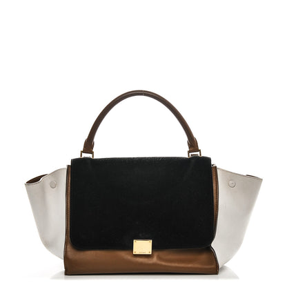 Celine Drummed Calfskin Suede Medium Trapeze Black 1 of 7