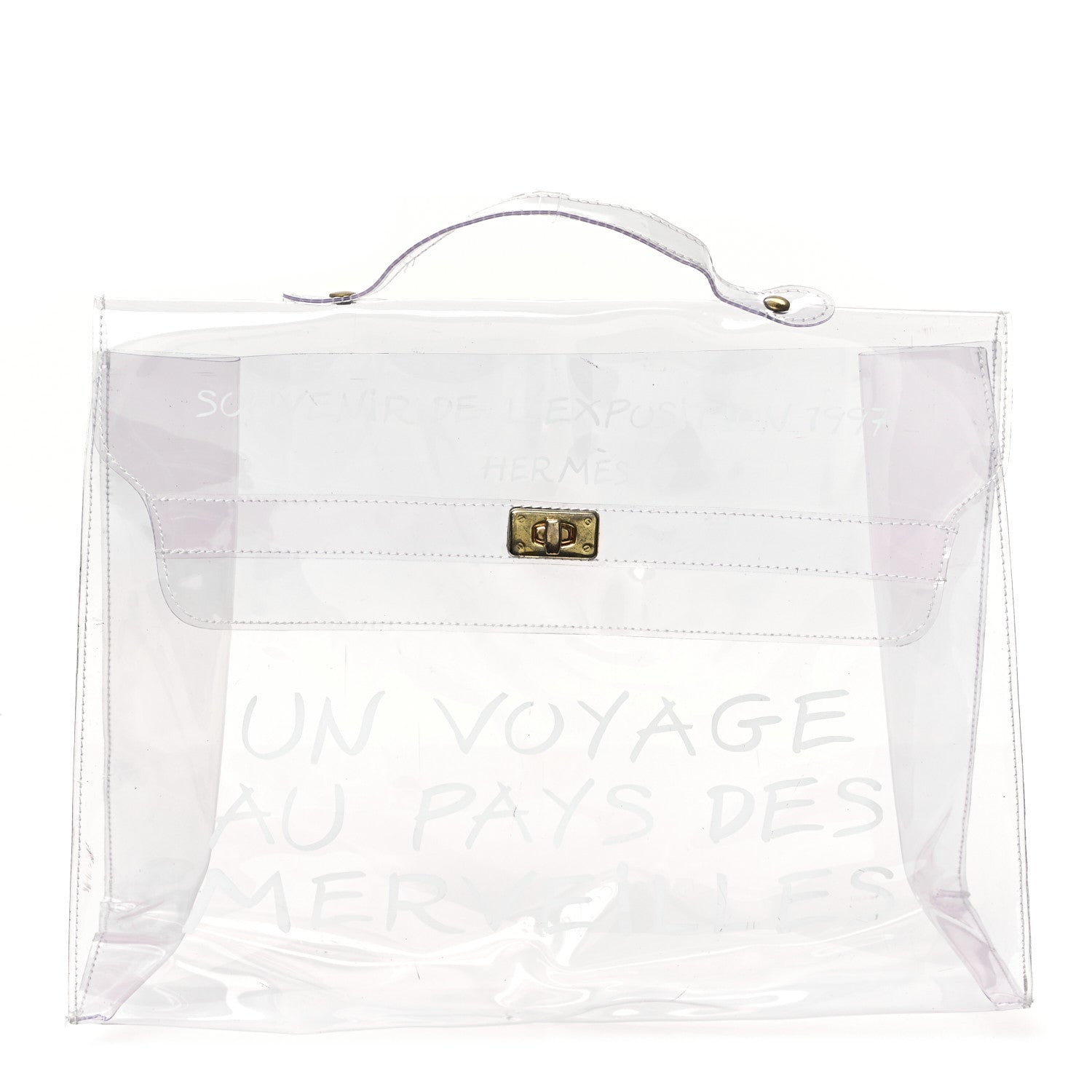 Hermes Vinyl Souvenir De L'Exposition Kelly Transparent 1 of 10