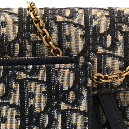 Christian Dior CHRISTIAN DIOR Oblique Saddle Chain Long Wallet Blue 16 of 18
